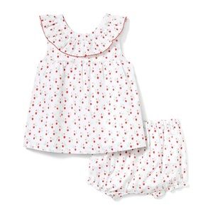 JANIE and JACK - BABY STRAWBERRY DITSY MATCHING SET (Size 6-12 months)